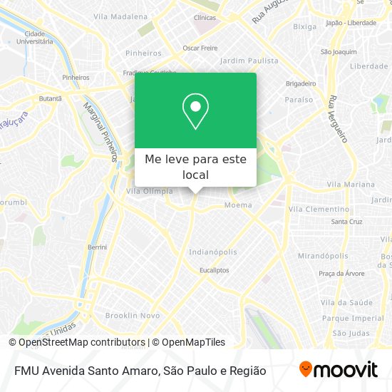 FMU Avenida Santo Amaro mapa