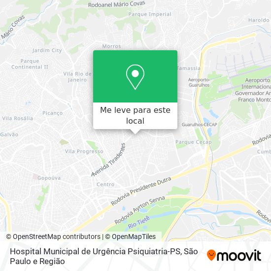 Hospital Municipal de Urgência Psiquiatria-PS mapa