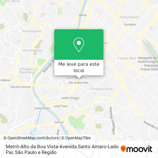 Metrô-Alto da Boa Vista-Avenida Santo Amaro-Lado Par mapa