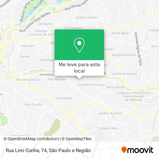 Rua Lino Cunha, 74 mapa