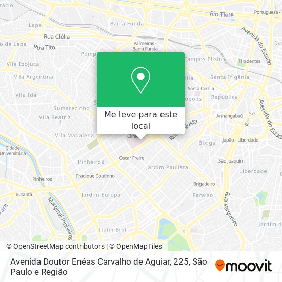 Avenida Doutor Enéas Carvalho de Aguiar, 225 mapa