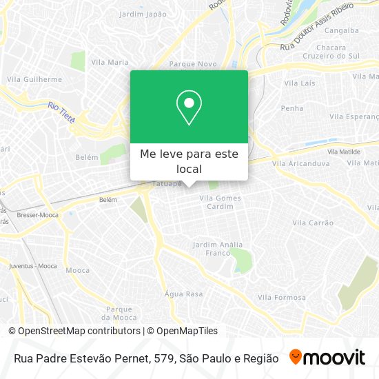 Rua Padre Estevão Pernet, 579 mapa