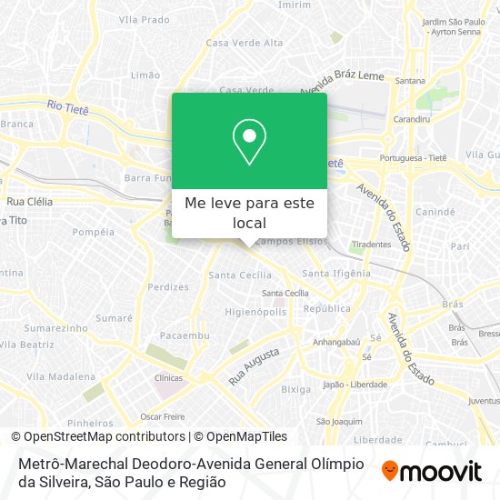 Metrô-Marechal Deodoro-Avenida General Olímpio da Silveira mapa