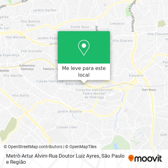 Metrô-Artur Alvim-Rua Doutor Luiz Ayres mapa