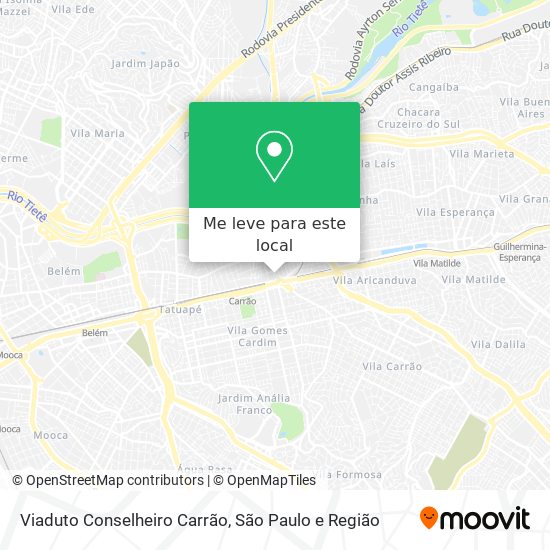 Viaduto Conselheiro Carrão mapa