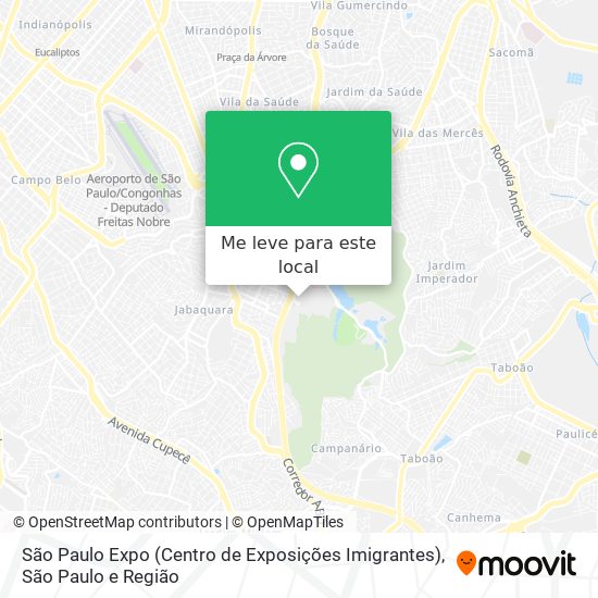 São Paulo Expo (Centro de Exposições Imigrantes) mapa