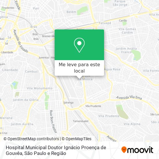 Hospital Municipal Doutor Ignácio Proença de Gouvêa mapa