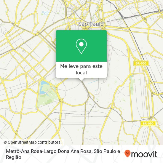 Metrô-Ana Rosa-Largo Dona Ana Rosa mapa