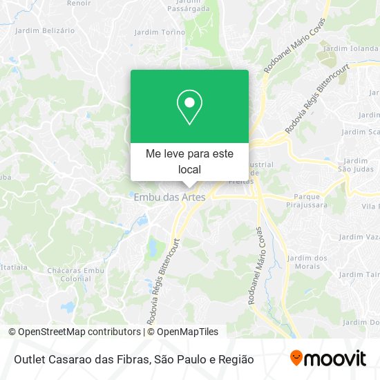 Outlet Casarao das Fibras mapa