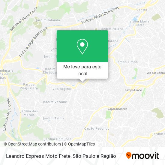Leandro Express Moto Frete mapa