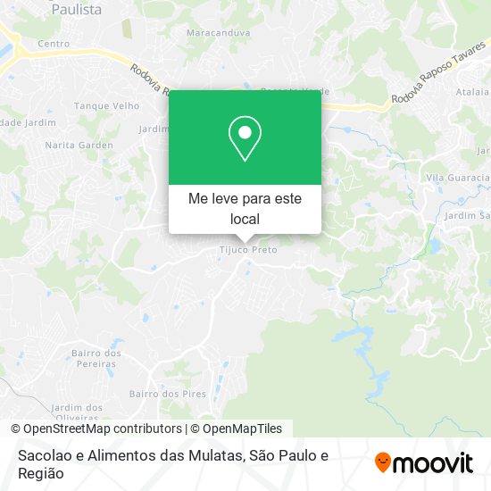 Sacolao e Alimentos das Mulatas mapa