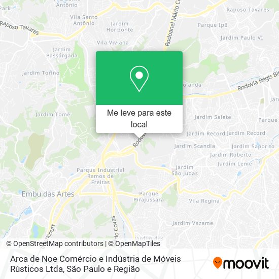 Arca de Noe Comércio e Indústria de Móveis Rústicos Ltda mapa