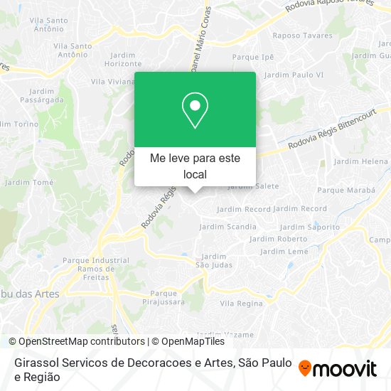 Girassol Servicos de Decoracoes e Artes mapa