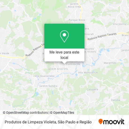 Produtos de Limpeza Violeta mapa