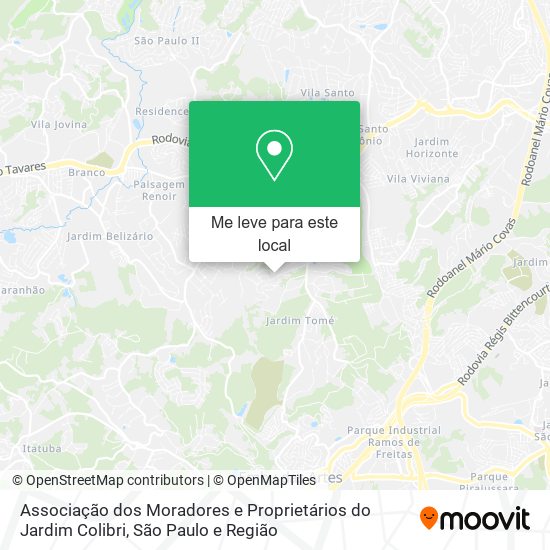 Associação dos Moradores e Proprietários do Jardim Colibri mapa