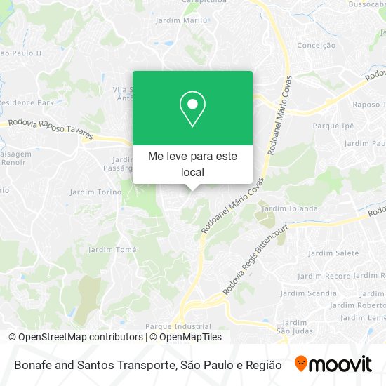 Bonafe and Santos Transporte mapa