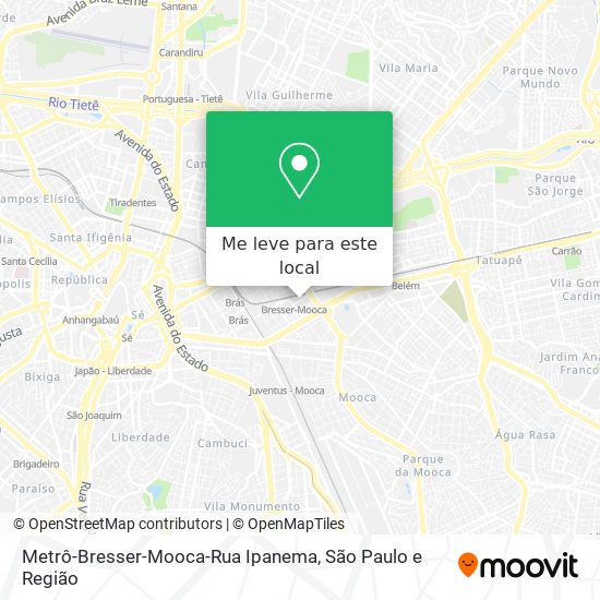Metrô-Bresser-Mooca-Rua Ipanema mapa