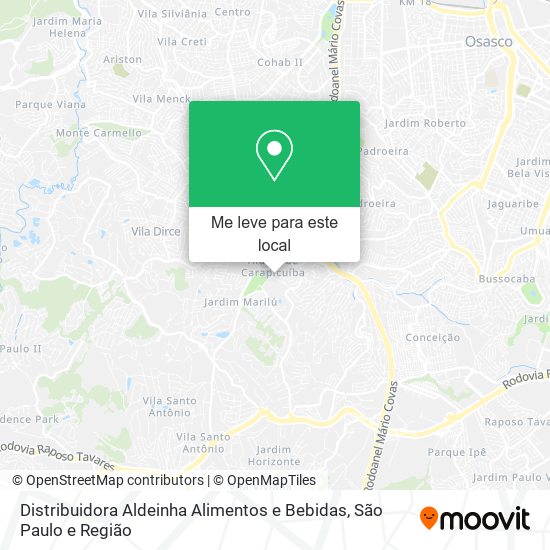 Distribuidora Aldeinha Alimentos e Bebidas mapa