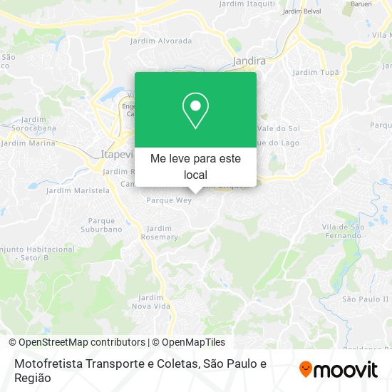 Motofretista Transporte e Coletas mapa