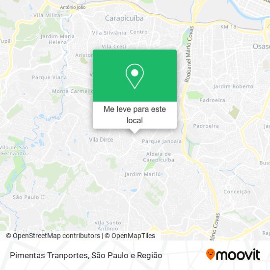 Pimentas Tranportes mapa