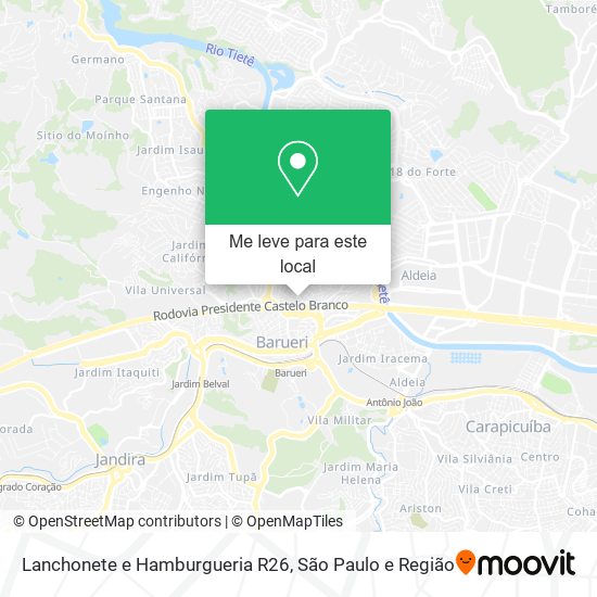 Lanchonete e Hamburgueria R26 mapa