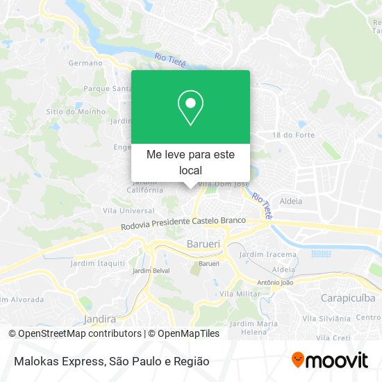 Malokas Express mapa