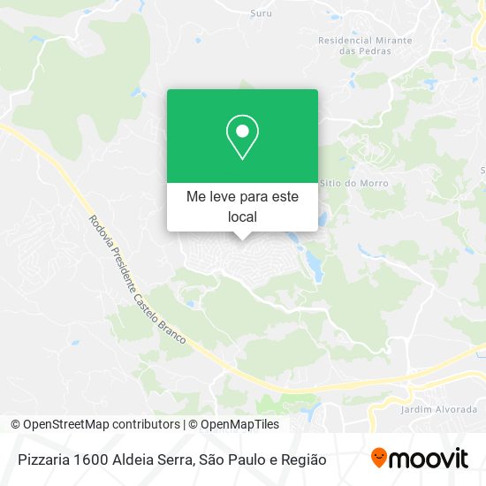 Pizzaria 1600 Aldeia Serra mapa