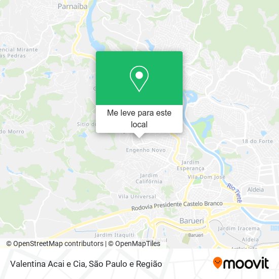 Valentina Acai e Cia mapa