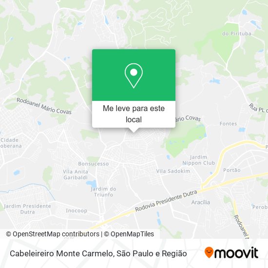 Cabeleireiro Monte Carmelo mapa