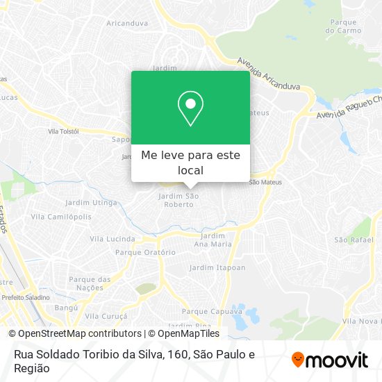 Rua Soldado Toribio da Silva, 160 mapa