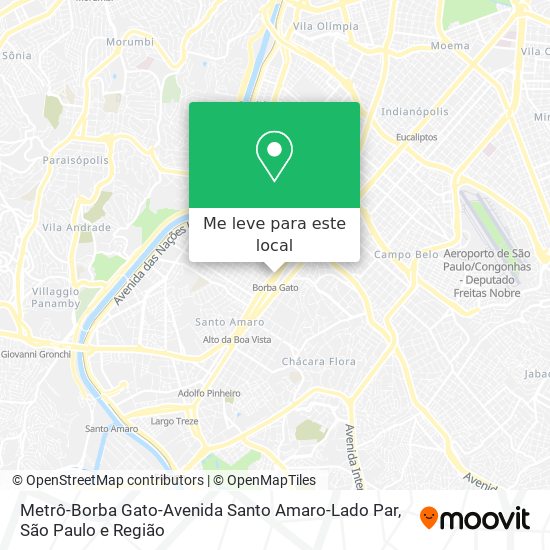 Metrô-Borba Gato-Avenida Santo Amaro-Lado Par mapa