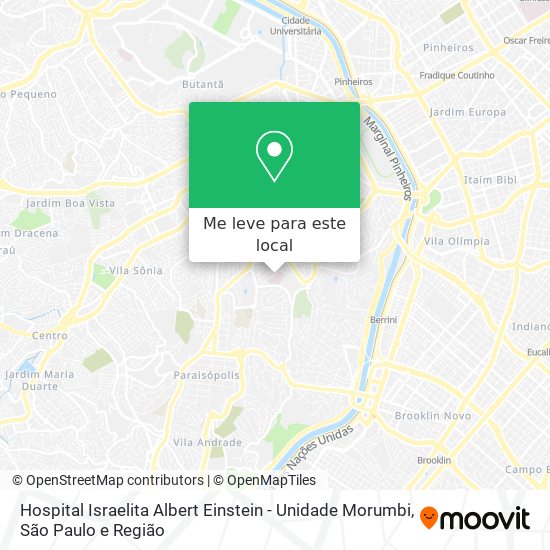 Hospital Israelita Albert Einstein - Unidade Morumbi mapa
