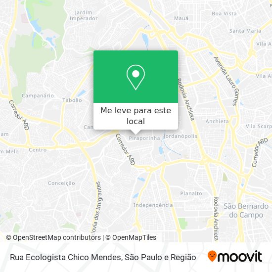 Rua Ecologista Chico Mendes mapa