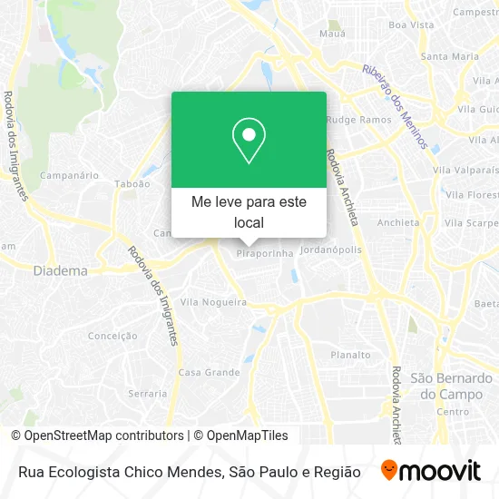 Rua Ecologista Chico Mendes mapa