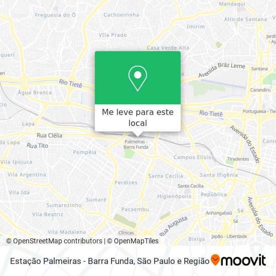Estação Palmeiras - Barra Funda mapa