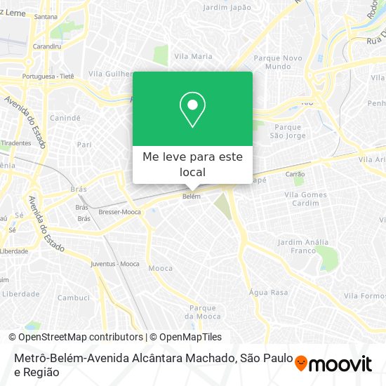 Metrô-Belém-Avenida Alcântara Machado mapa
