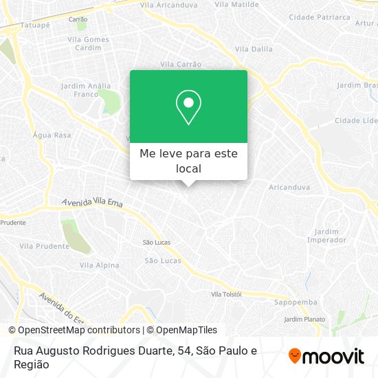 Rua Augusto Rodrigues Duarte, 54 mapa