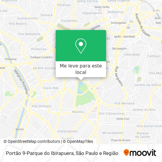 Portão 9-Parque do Ibirapuera mapa
