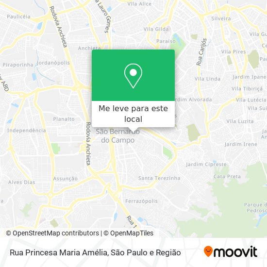 Rua Princesa Maria Amélia mapa