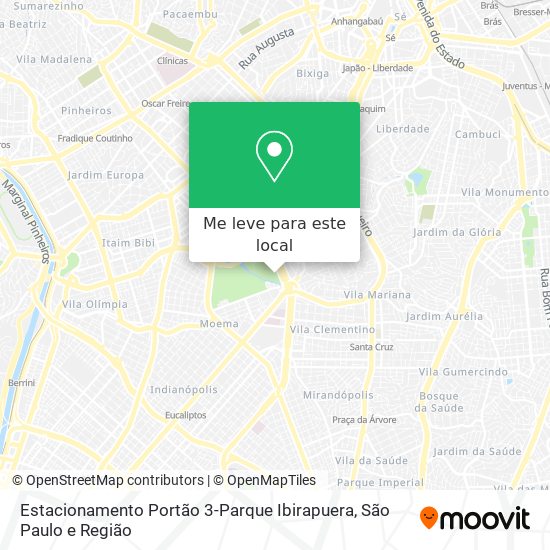 Estacionamento Portão 3-Parque Ibirapuera mapa