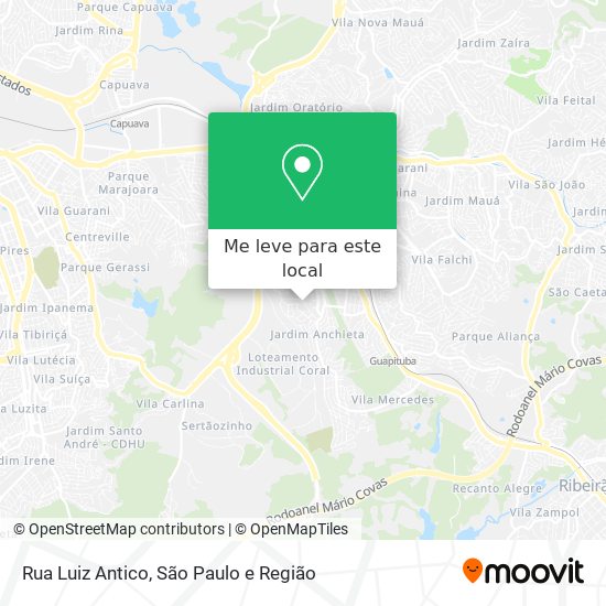 Rua Luiz Antico mapa