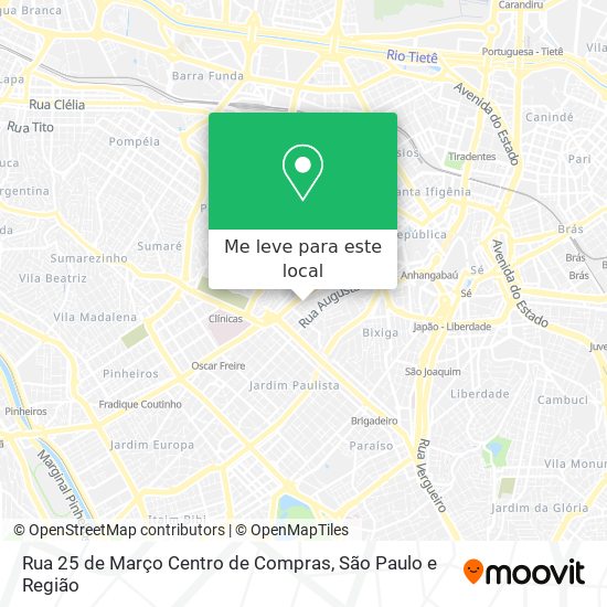 Rua 25 de Março Centro de Compras mapa