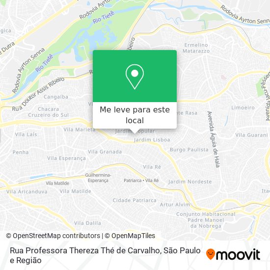 Rua Professora Thereza Thé de Carvalho mapa