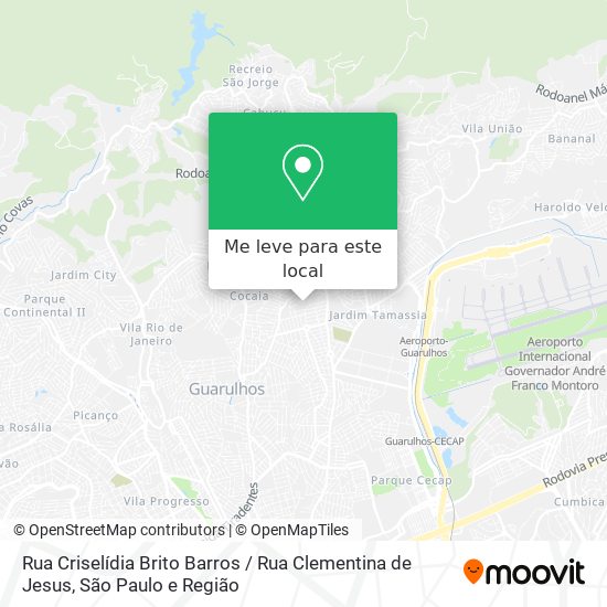 Rua Criselídia Brito Barros / Rua Clementina de Jesus mapa