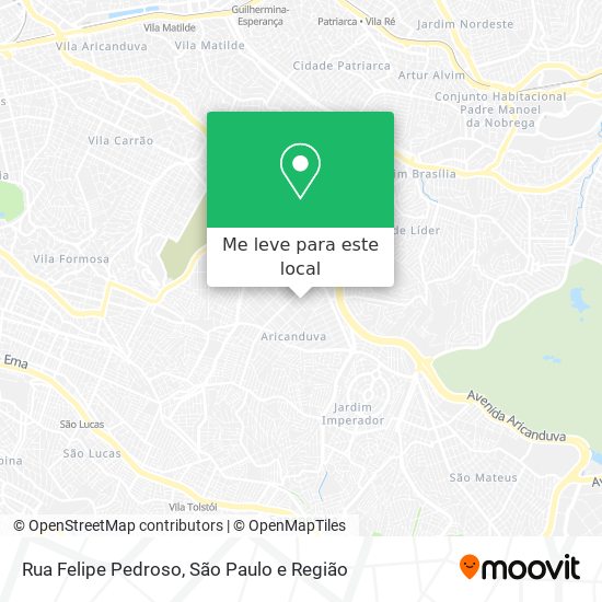 Rua Felipe Pedroso mapa