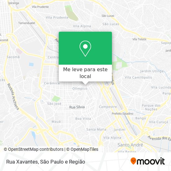 Rua Xavantes mapa