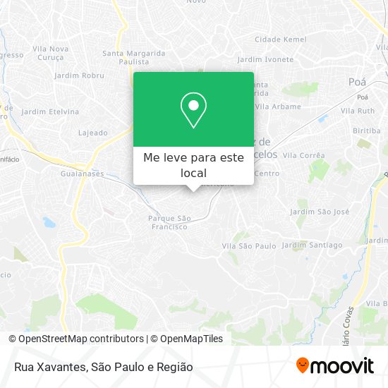 Rua Xavantes mapa