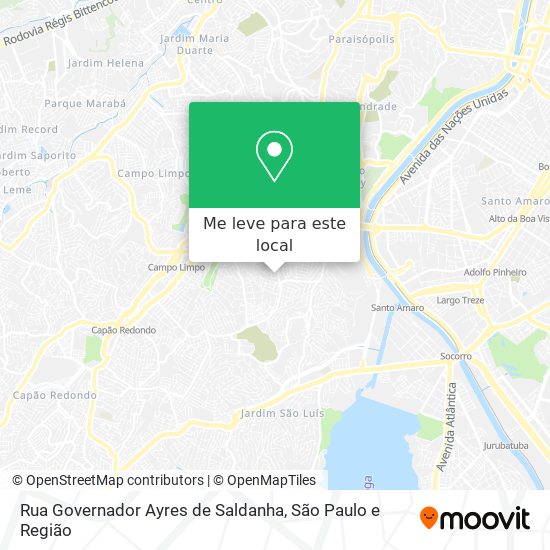 Rua Governador Ayres de Saldanha mapa