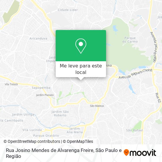 Rua Josino Mendes de Alvarenga Freire mapa