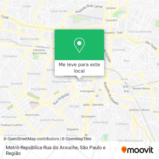 Metrô-República-Rua do Arouche mapa